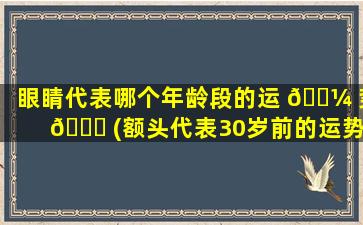 眼睛代表哪个年龄段的运 🐼 势 🐈 (额头代表30岁前的运势)